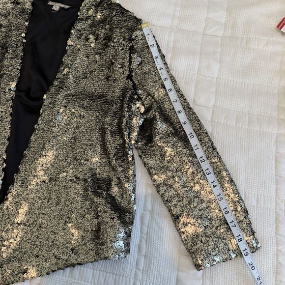 Alberto Makali Jacket Women Medium Gold Sequin Blazer Metallic New Years Holiday - Picture 12 of 12